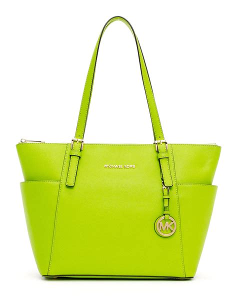 michael kors lime green tote|Michael Kors green bag outlet.